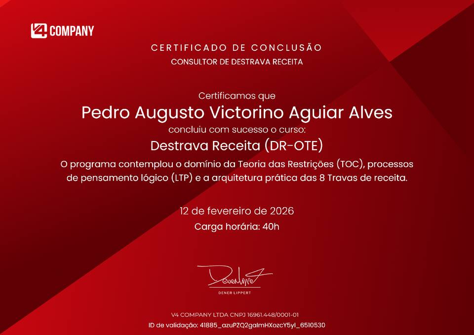 Certificado Destrava Receita