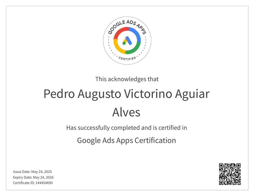 Certificado Google Ads Apps