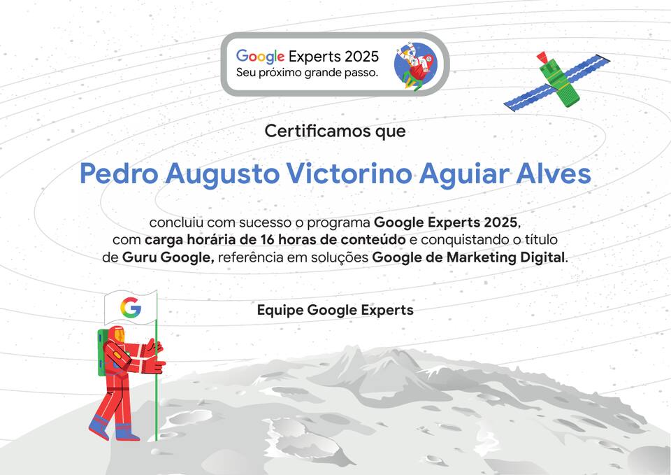 Certificado Google Experts 2025