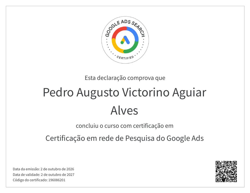 Certificado Google Ads Search