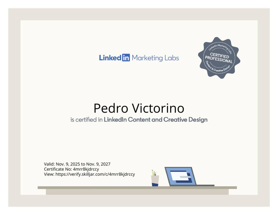 Certificado Content and Creative Design