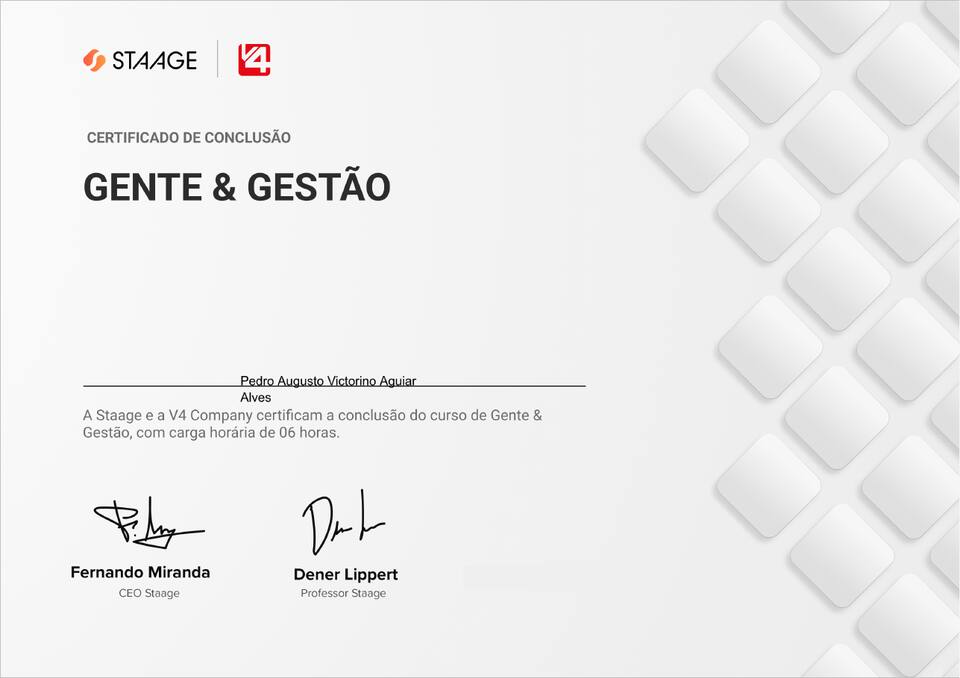 Certificado Gente & Gestão